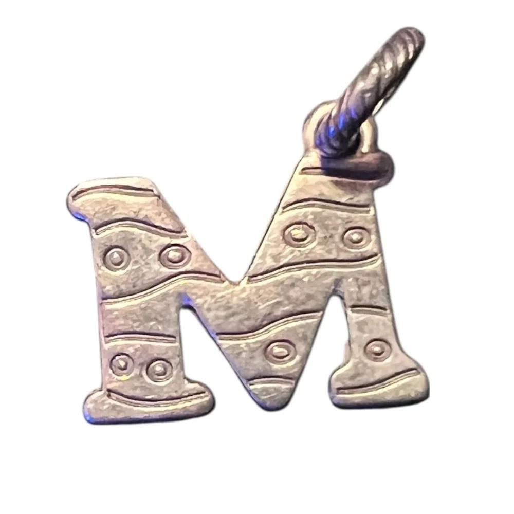 ✨ Brighton “M” Initial Charm |‎ Silver Tone Enamel Letter Pendant